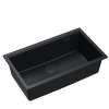 Quadron LOGAN 110 GraniteQ zlewozmywak pure carbon 76x44x23,5 cm 1-komorowy podwieszany z syfonem manualnym pure carbon HQD7644U7BLMU